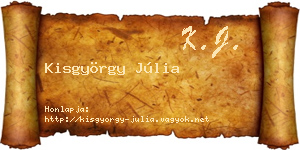 Kisgyörgy Júlia névjegykártya